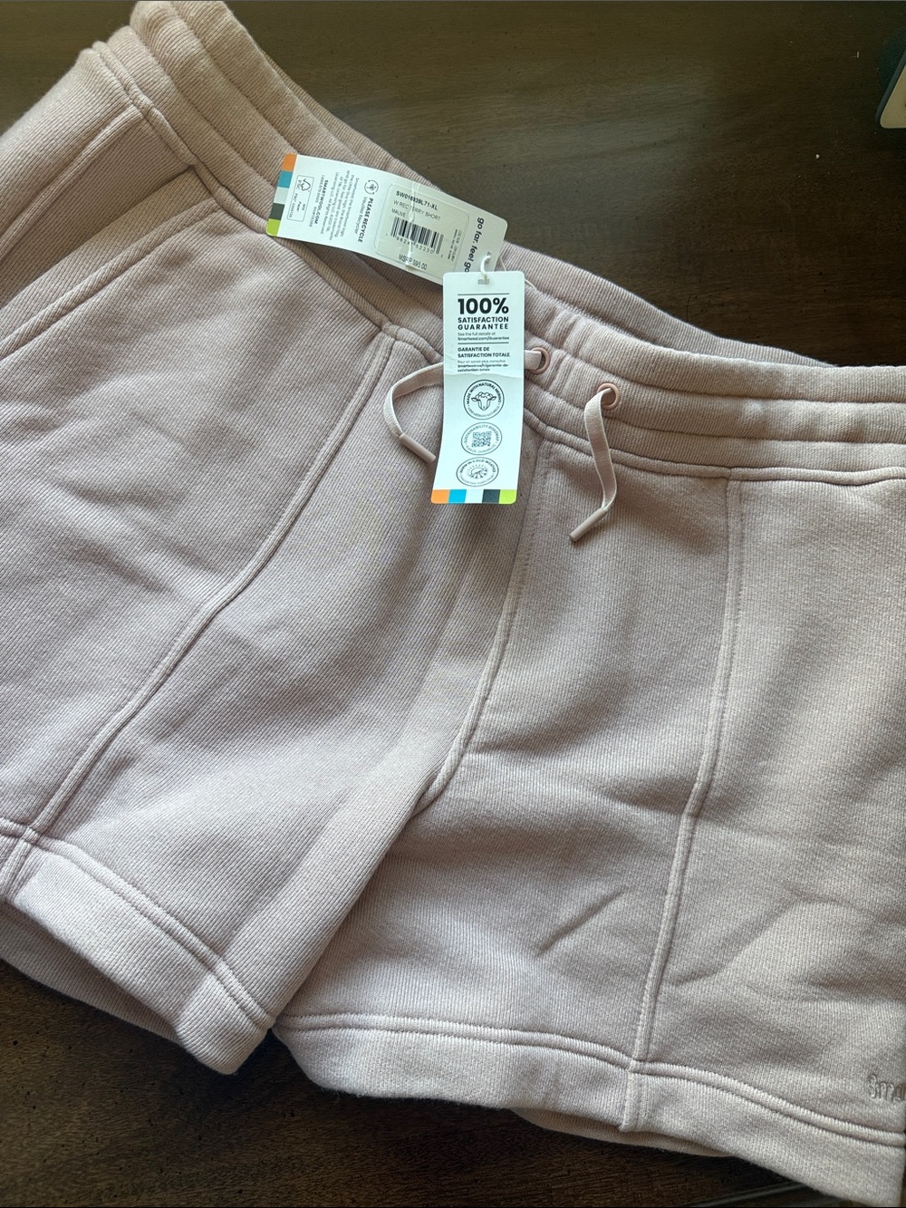 Smartwool Women's Recycled Wool Blend Terry Shorts Light Pink Mauve Size XL